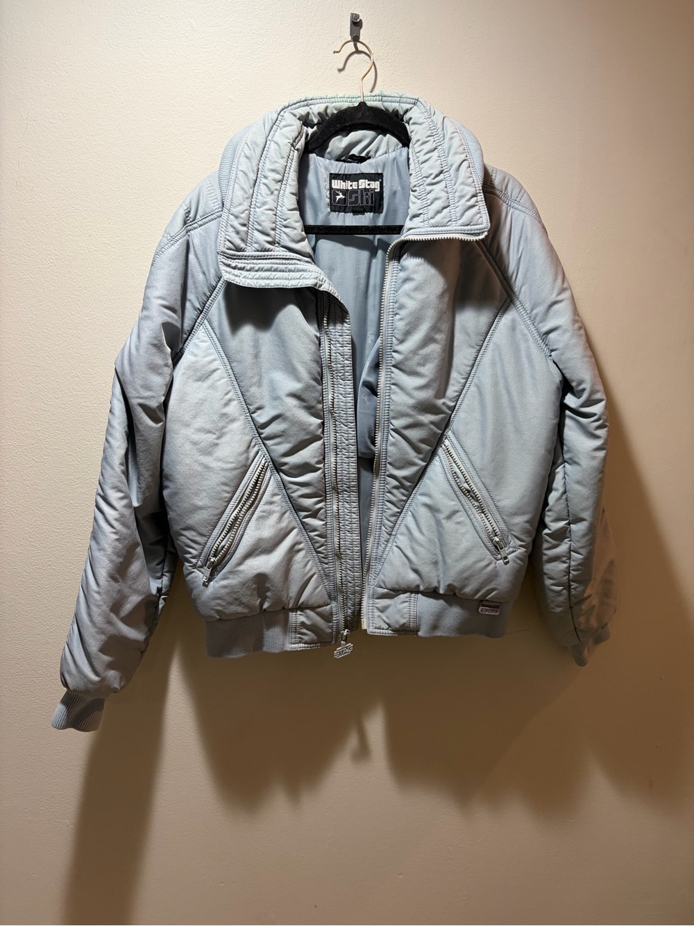 White Stag Women's Light Gray Quilted Puffer Jacket